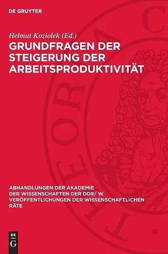 Grundfragen Der Steigerung Der Arbeitsproduktivität cover