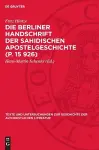 Die Berliner Handschrift Der Sahidischen Apostelgeschichte (P. 15 926) cover