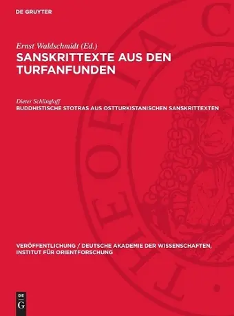 Buddhistische Stotras aus ostturkistanischen Sanskrittexten cover