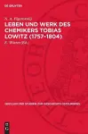 Leben Und Werk Des Chemikers Tobias Lowitz (1757-1804) cover