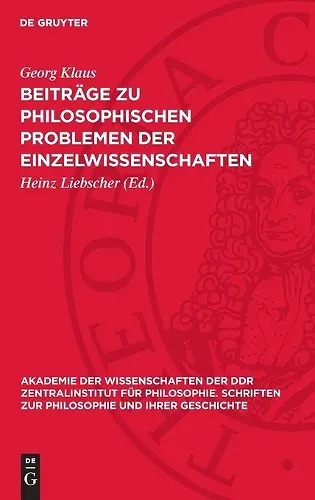 Beiträge Zu Philosophischen Problemen Der Einzelwissenschaften cover