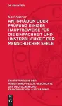 Antiphädon Oder Prüfung Einiger Hauptbeweise Für Die Einfachheit Und Unsterblichkeit Der Menschlichen Seele cover
