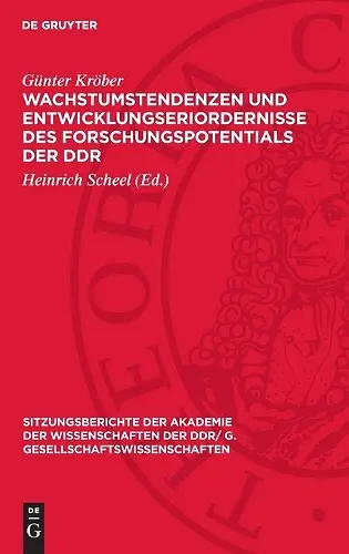 Wachstumstendenzen Und Entwicklungseriordernisse Des Forschungspotentials Der DDR cover
