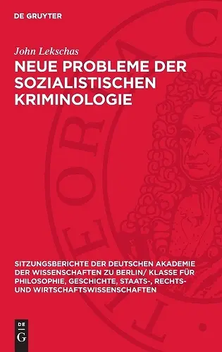 Neue Probleme Der Sozialistischen Kriminologie cover