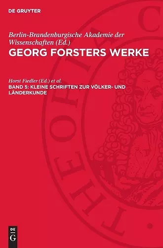 Kleine Schriften Zur Völker- Und Länderkunde cover