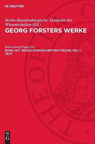 Revolutionsschriften 1792/93, Teil 1: Text cover