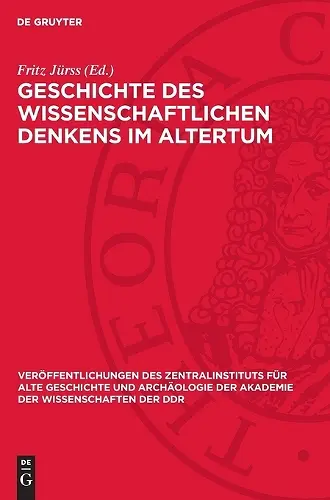 Geschichte Des Wissenschaftlichen Denkens Im Altertum cover