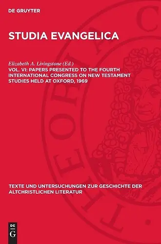 Papers Presented to the Fourth International Congress on New Testament Studies Held at Oxford, 1969 cover