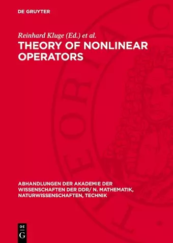 Theory of Nonlinear Operators cover