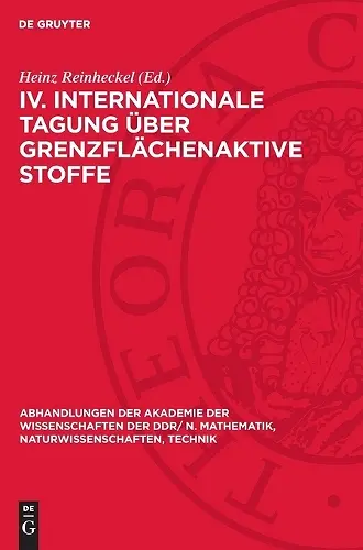 IV. Internationale Tagung Über Grenzflächenaktive Stoffe cover