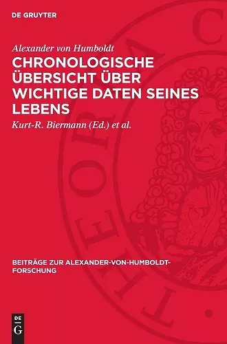 Chronologische Übersicht Über Wichtige Daten Seines Lebens cover