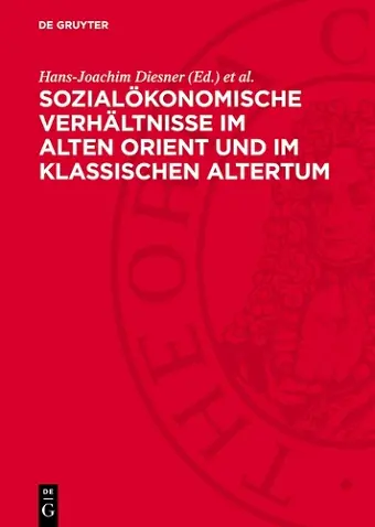 Sozialökonomische Verhältnisse Im Alten Orient Und Im Klassischen Altertum cover