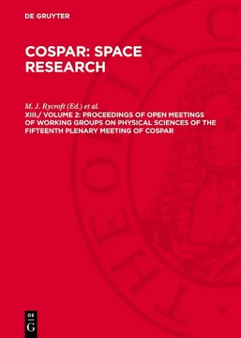 Proceedings of Open Meetings of Working Groups on Physical Sciences of the Fifteenth Plenary Meeting of Cospar cover