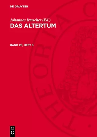 Das Altertum. Band 25, Heft 3 cover