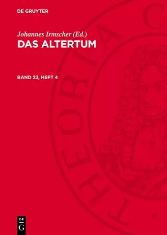Das Altertum. Band 23, Heft 4 cover