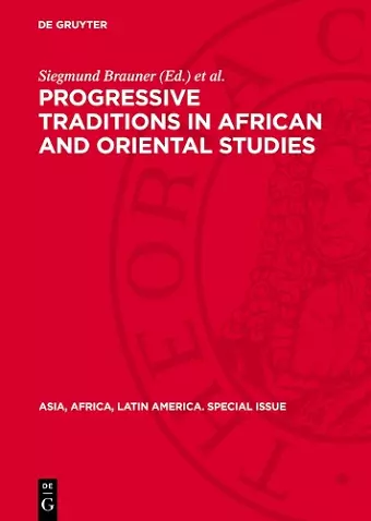 Progressive Traditions in African and Oriental Studies cover