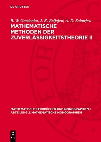 Mathematische Methoden Der Zuverlässigkeitstheorie II cover