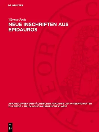 Neue Inschriften Aus Epidauros cover