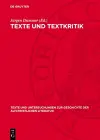 Texte Und Textkritik cover