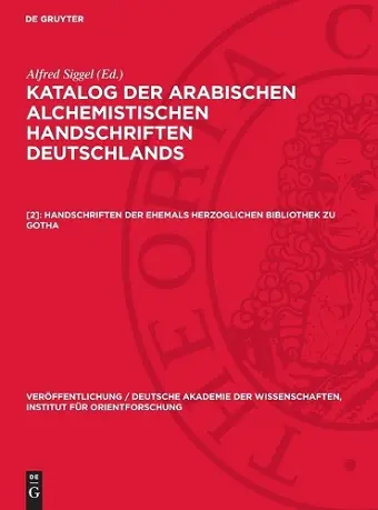 Handschriften Der Ehemals Herzoglichen Bibliothek Zu Gotha cover