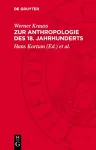 Zur Anthropologie Des 18. Jahrhunderts cover