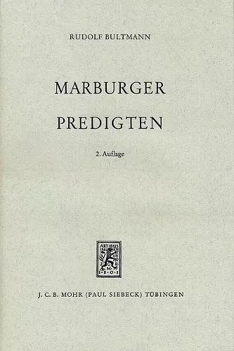 Marburger Predigten cover