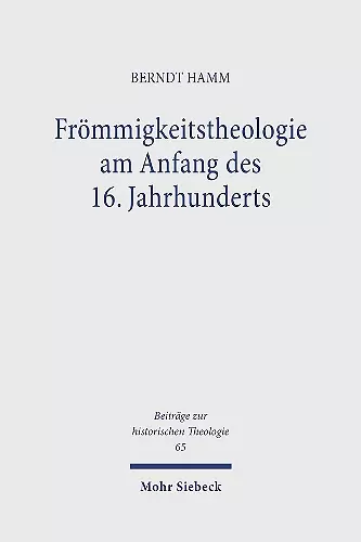 Frömmigkeitstheologie am Anfang des 16. Jahrhunderts cover