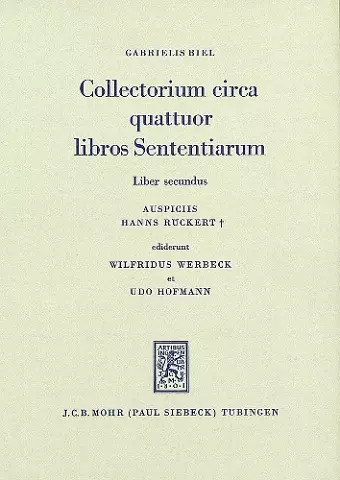 Collectorium circa quattuor libros Sententiarium cover