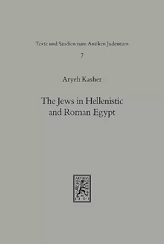 The Jews in Hellenistic and Roman Egypt cover