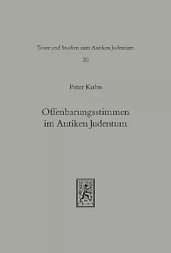 Offenbarungsstimmen im Antiken Judentum cover