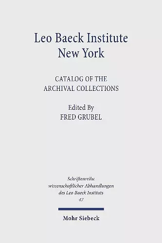 Leo Baeck Institute New York cover