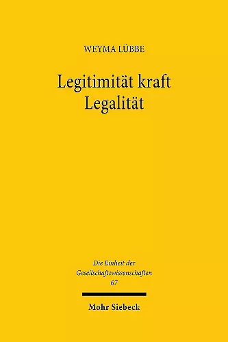 Legitimität kraft Legalität cover