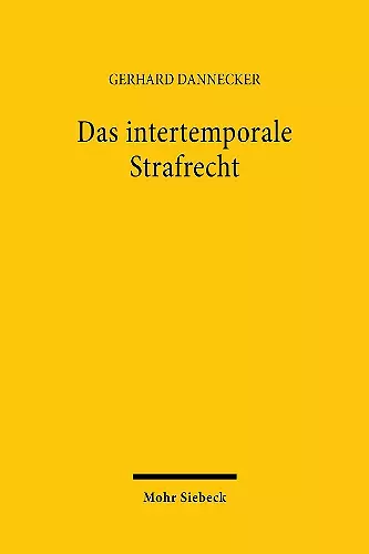 Das intertemporale Strafrecht cover