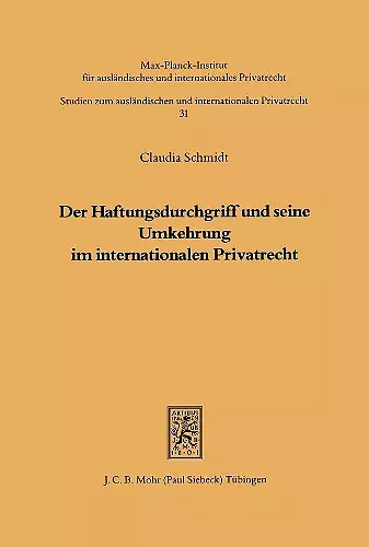 Der Haftungsdurchgriff und seine Umkehrung im internationalen Privatrecht cover