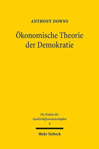 Ökonomische Theorie der Demokratie cover