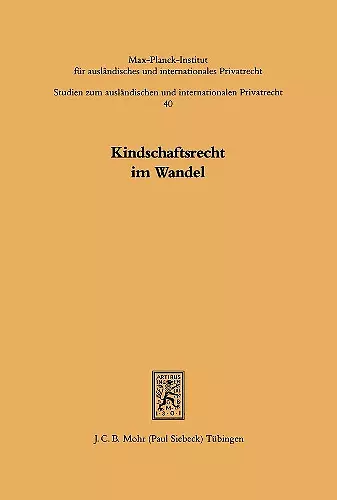 Kindschaftsrecht im Wandel cover