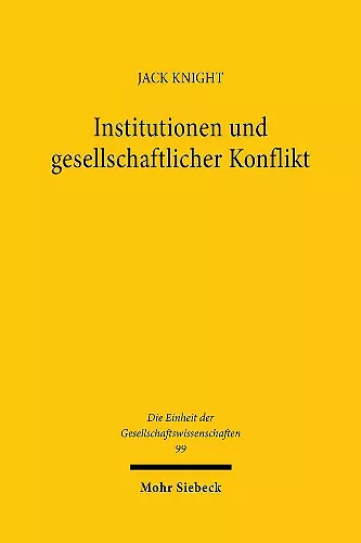 Institutionen und gesellschaftlicher Konflikt cover