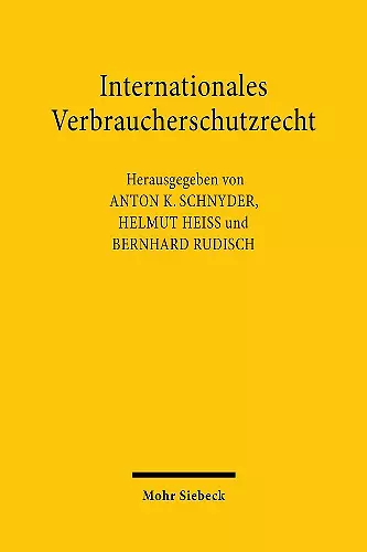 Internationales Verbraucherschutzrecht cover