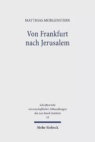 Von Frankfurt nach Jerusalem cover