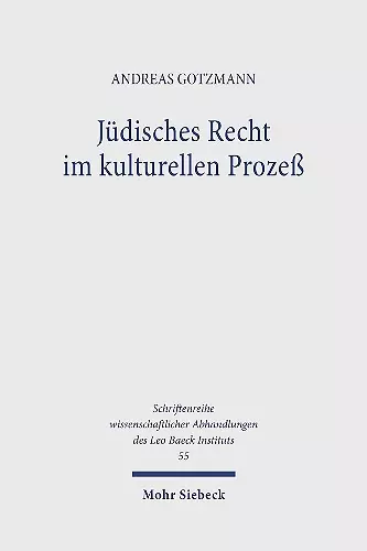 Jüdisches Recht im kulturellen Prozeß cover