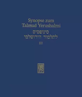 Synopse zum Talmud Yerushalmi cover