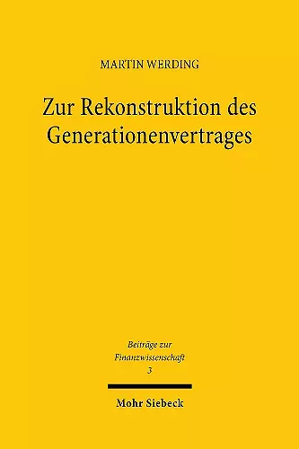 Zur Rekonstruktion des Generationenvertrages cover