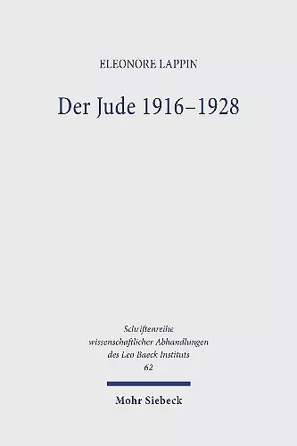 Der Jude 1916-1928 cover