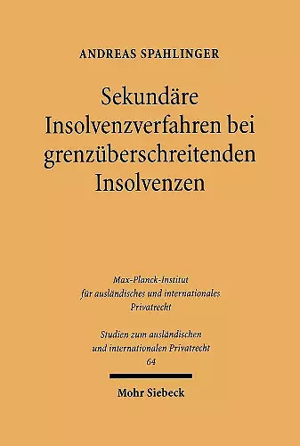 Sekundäre Insolvenzverfahren bei grenzüberschreitenden Insolvenzen cover