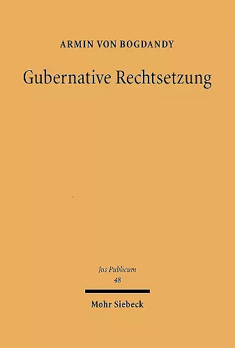 Gubernative Rechtsetzung cover