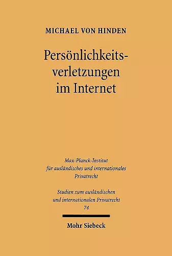 Persönlichkeitsverletzungen im Internet cover