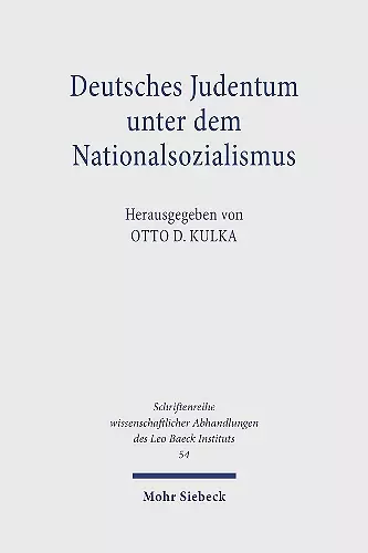 Deutsches Judentum unter dem Nationalsozialismus cover