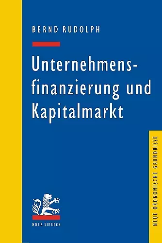 Unternehmensfinanzierung und Kapitalmarkt cover