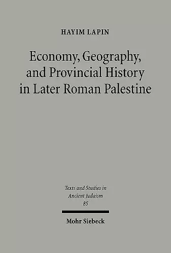 Economy, Geography, and Provincial History in Later Roman Palestine cover