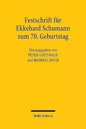 Festschrift für Ekkehard Schumann zum 70. Geburtstag cover